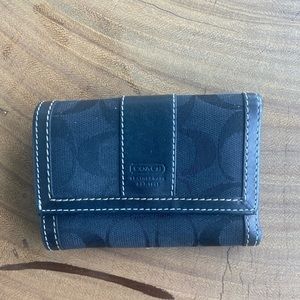 Black Coach Wallet with Fabric C